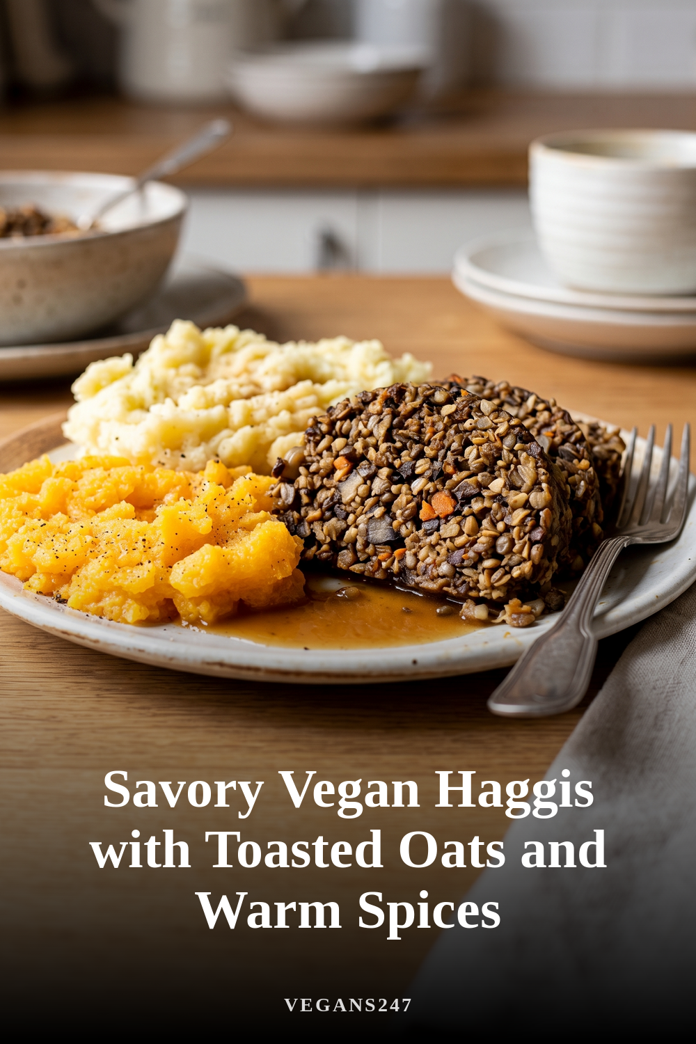 Savory Vegan Haggis with Toasted Oats and Warm Spices