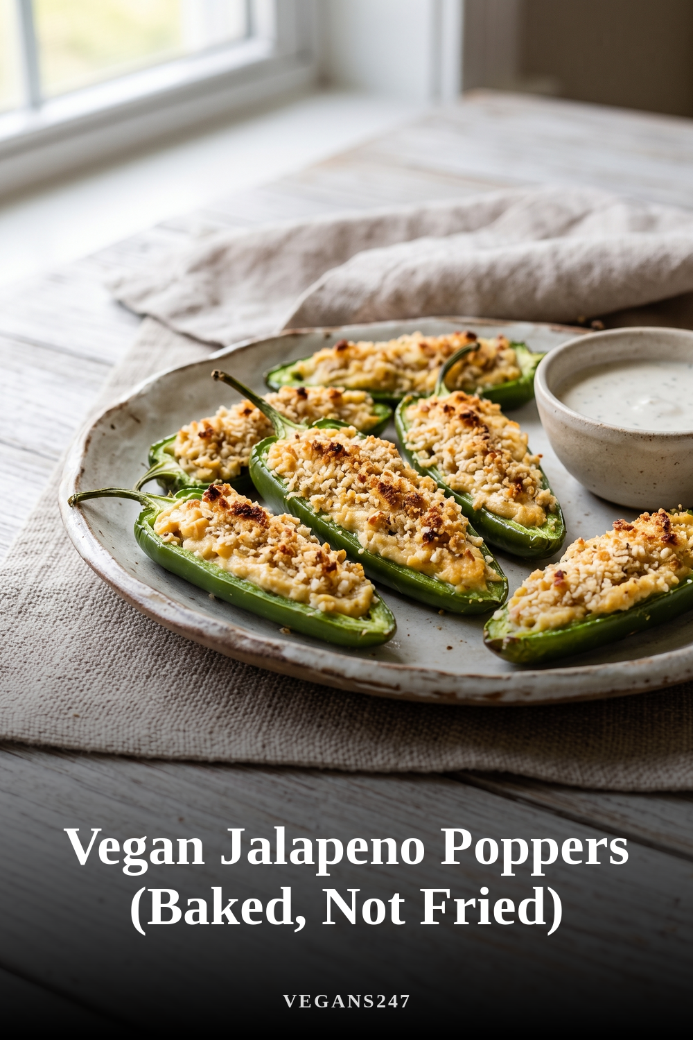Vegan Jalapeno Poppers (Baked, Not Fried)