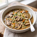 Vegan Mushroom Barley Soup, vegan recipe