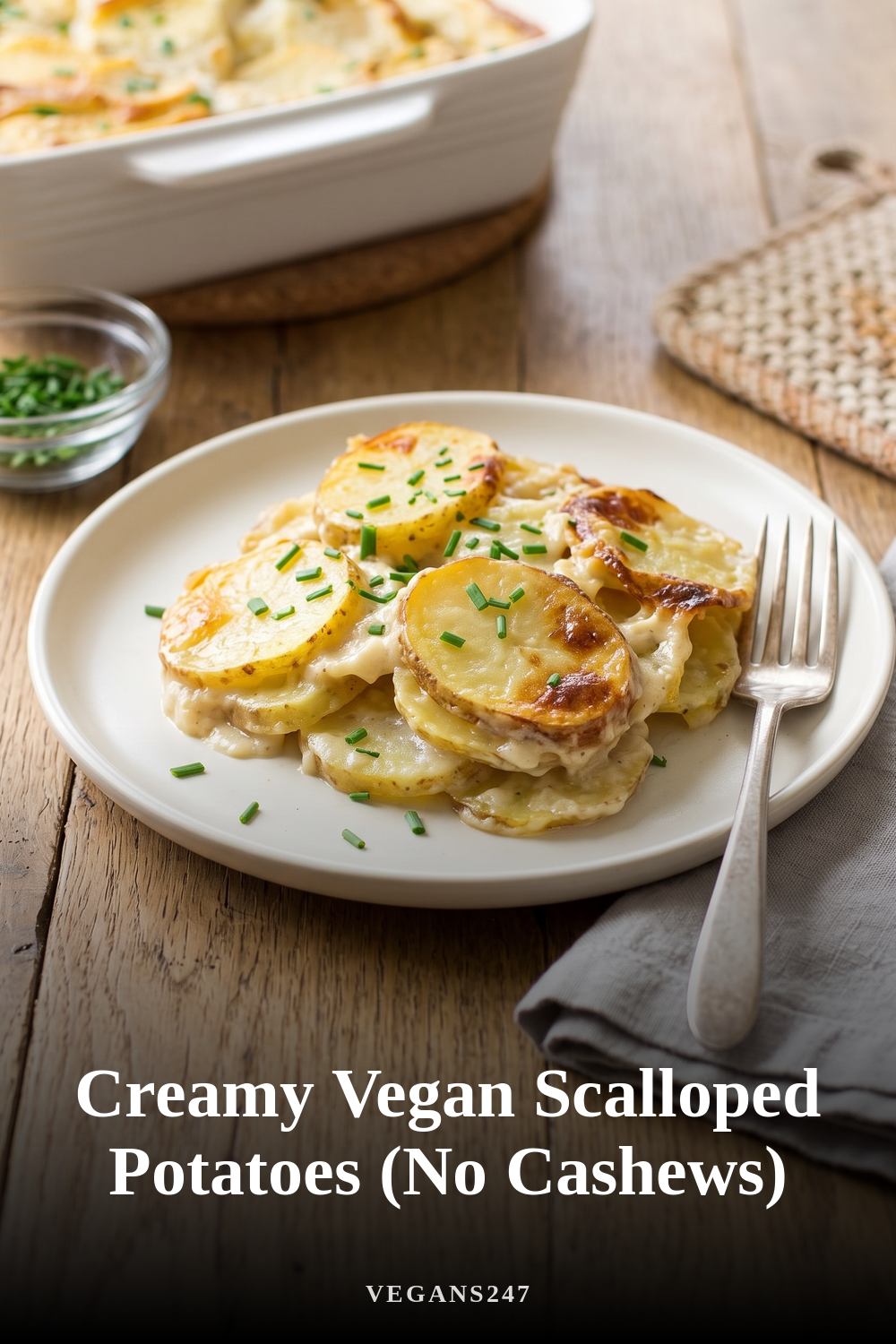 Creamy Vegan Scalloped Potatoes (No Cashews)