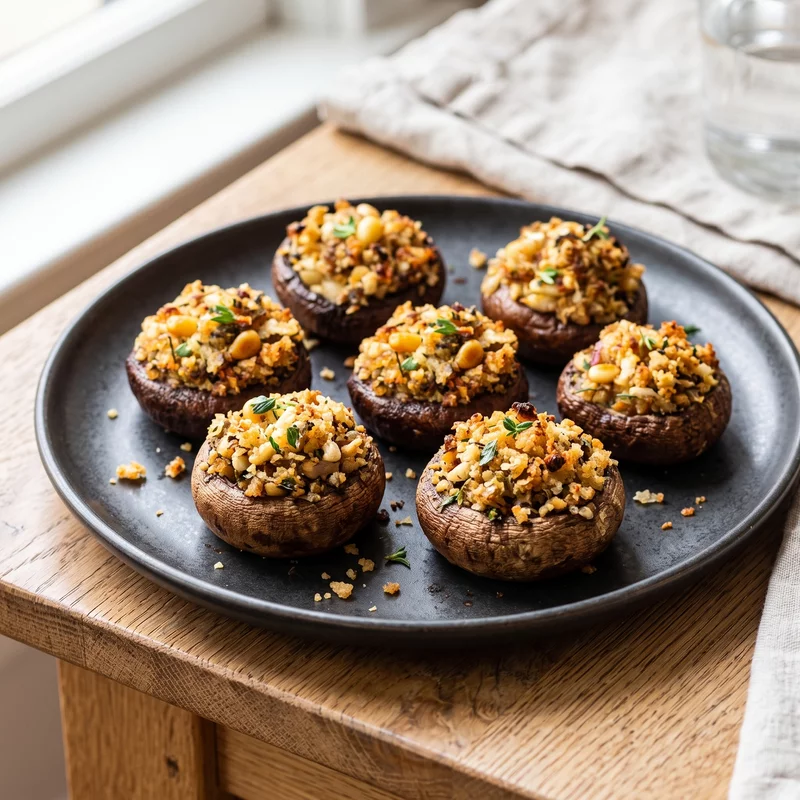Vegan Stuffed Mushrooms, vegan recipe