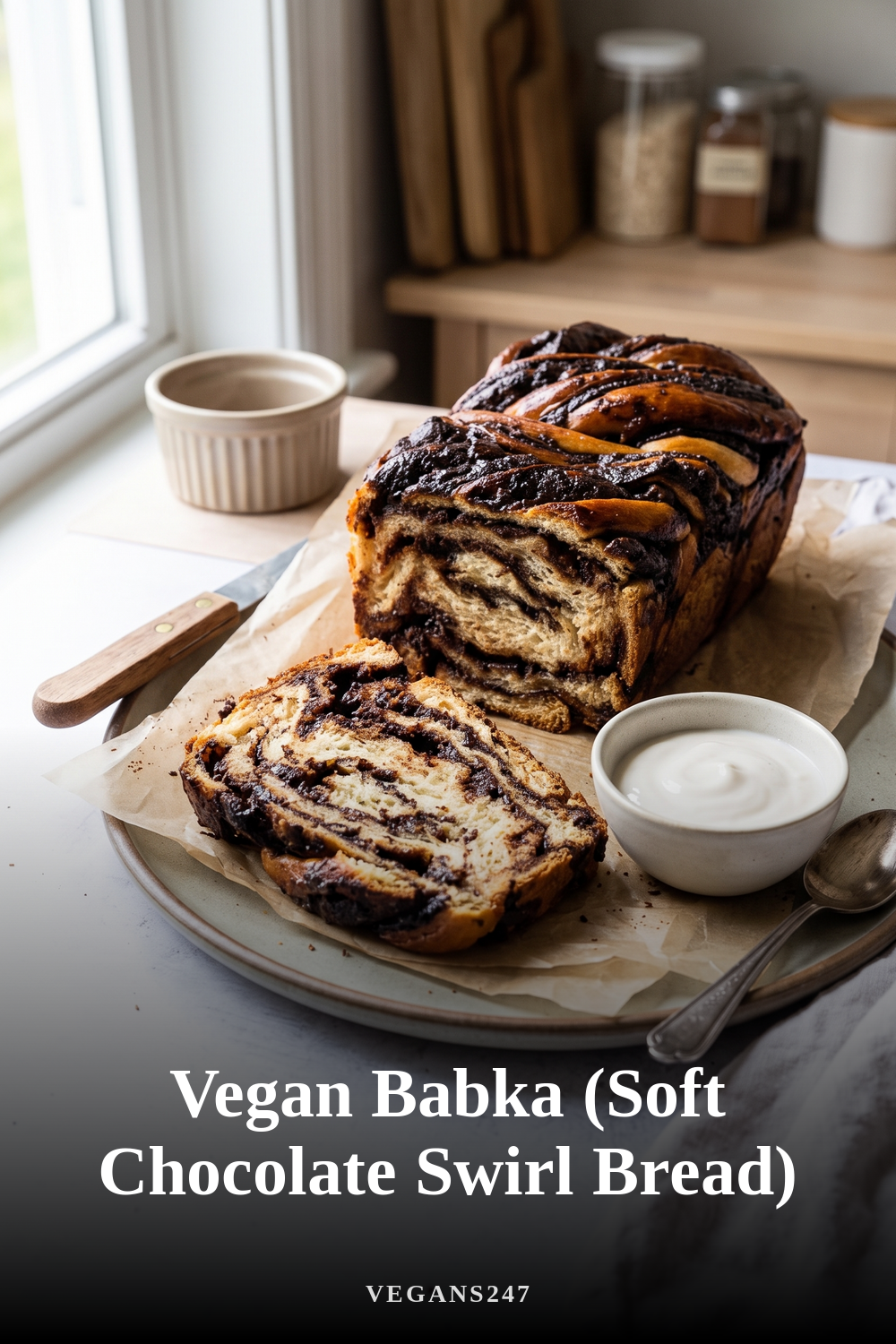 Vegan Babka (Soft Chocolate Swirl Bread)