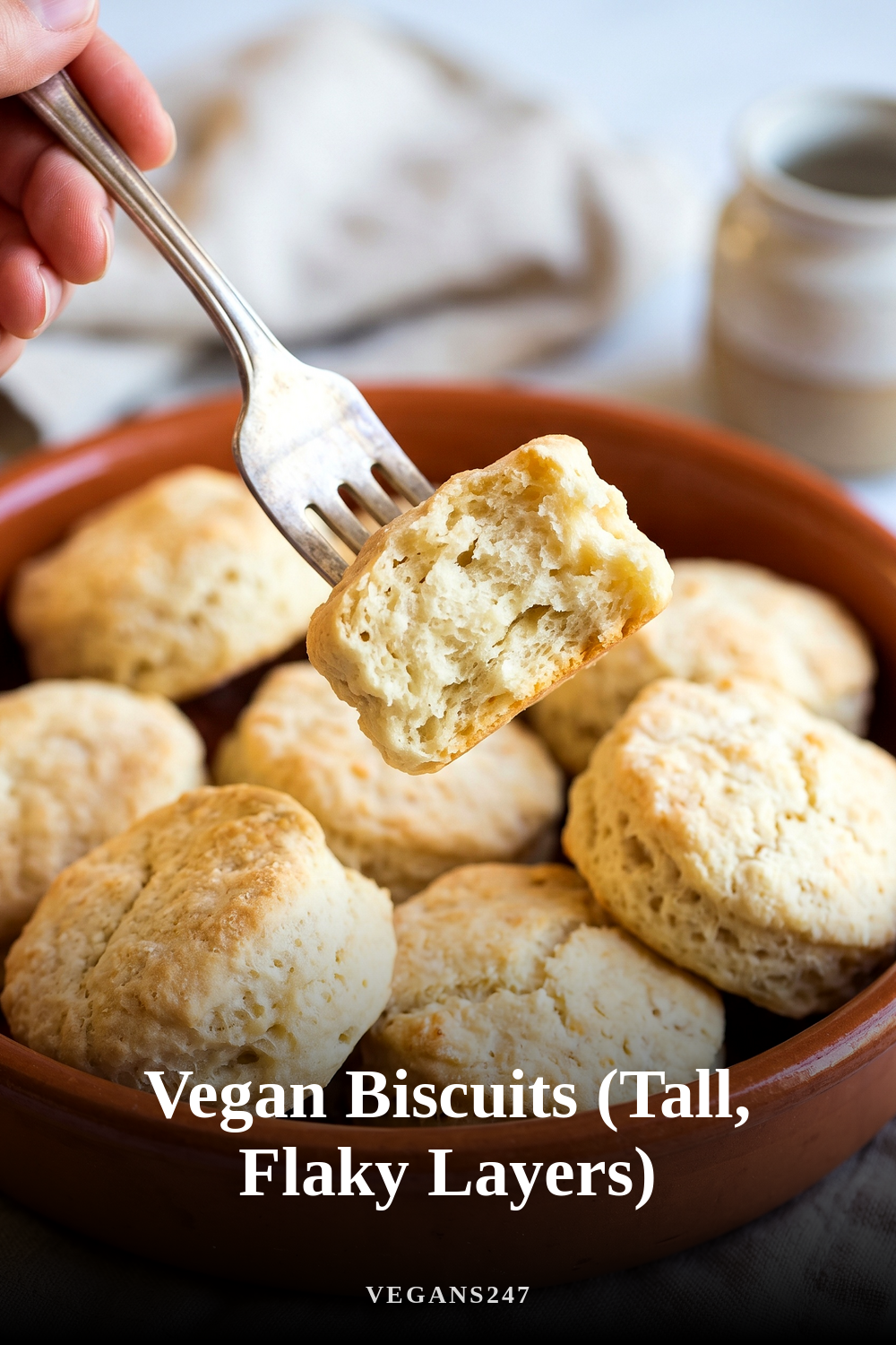 Vegan Biscuits (Tall, Flaky Layers)