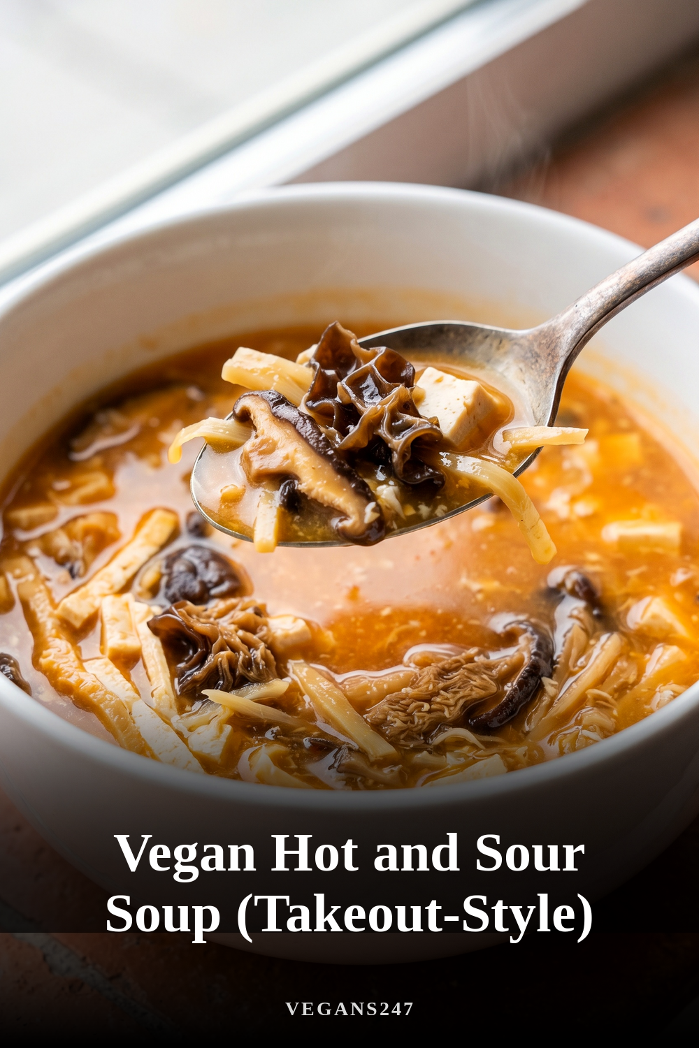 Vegan Hot and Sour Soup (Takeout-Style)