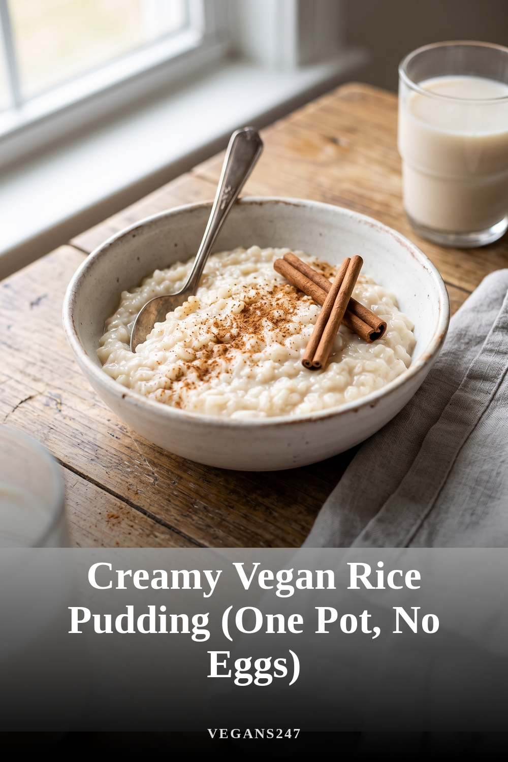 Creamy Vegan Rice Pudding (One Pot, No Eggs)